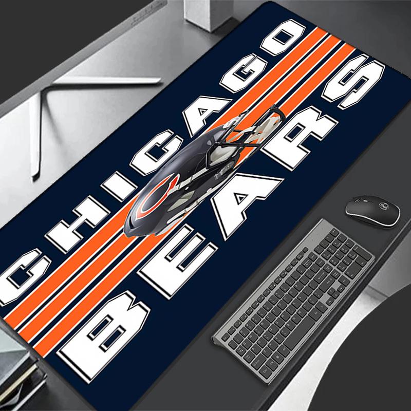 Премиум-коврик для мыши Chicago Bears с прошитыми краями, нескользящий, прочный резиновый материал, для рабочего стола и игр, отличный подарок