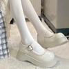 Lolita ShoesPlatform Shoes White Black Mary Jane Shoes High Heel Women JK Uniform Leather Shoes College Girls Shoes