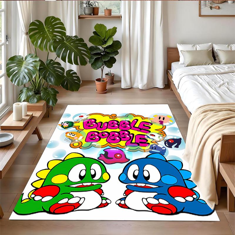 Anti‑Slip Crystal Velvet Floor Rug, Bubble Bobble Design Carpet for Indoor Living Bedroom Home Decoration