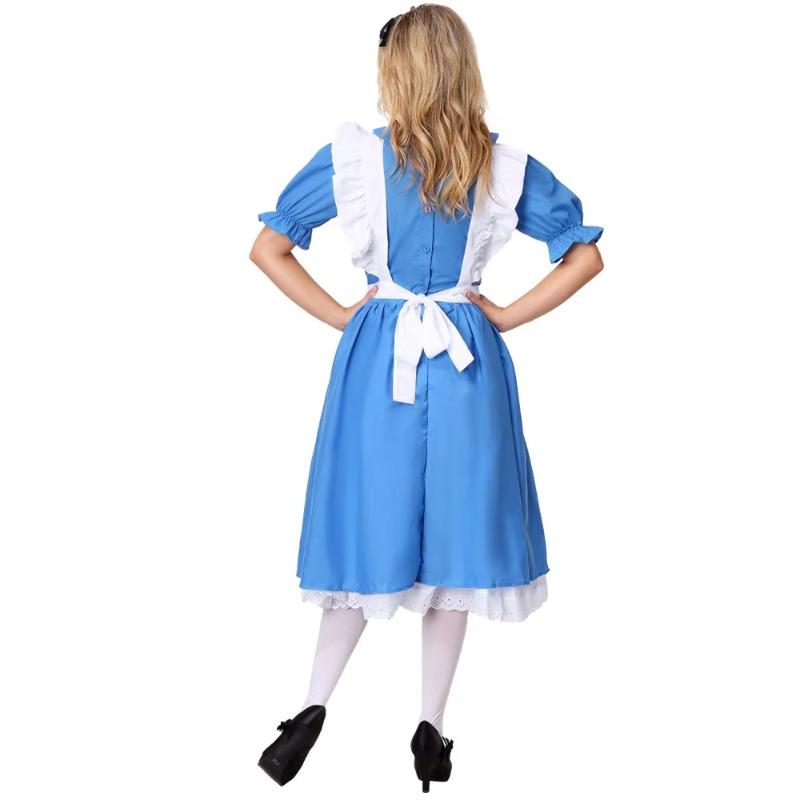 Disney Children's Girl Blue Alice in Wonderland Halloween Costume, Children's Party Lolita Maid Costume Role-playing Alice in Wonderland Costume