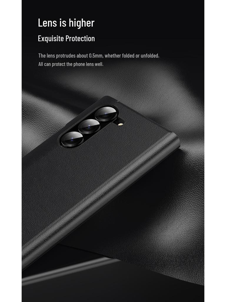 Умный кожаный чехол Samsung Z Fold7/6 без функции Flip, с функцией Smart Sleep