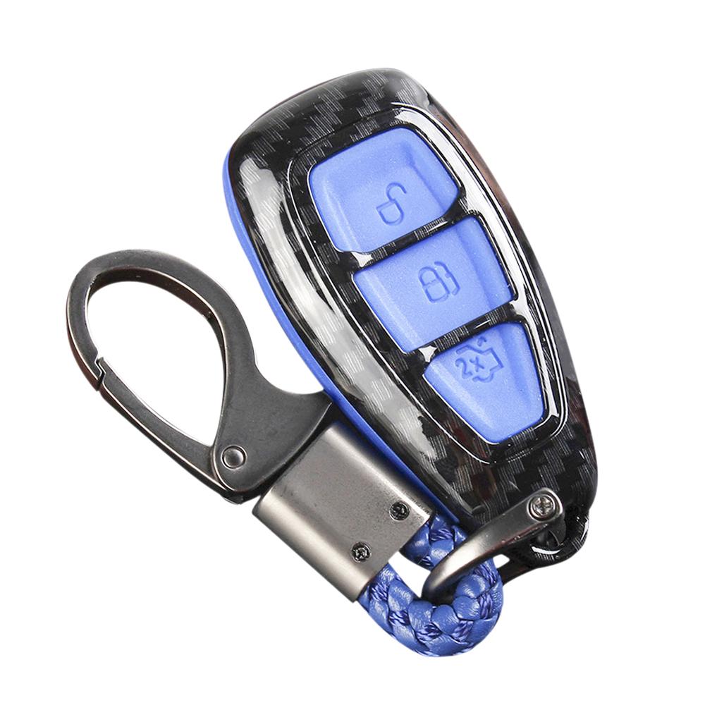 3 Color Car Key Case Carbon Fiber Remote Key Fob Case for Fords/Fiesta/Kuga