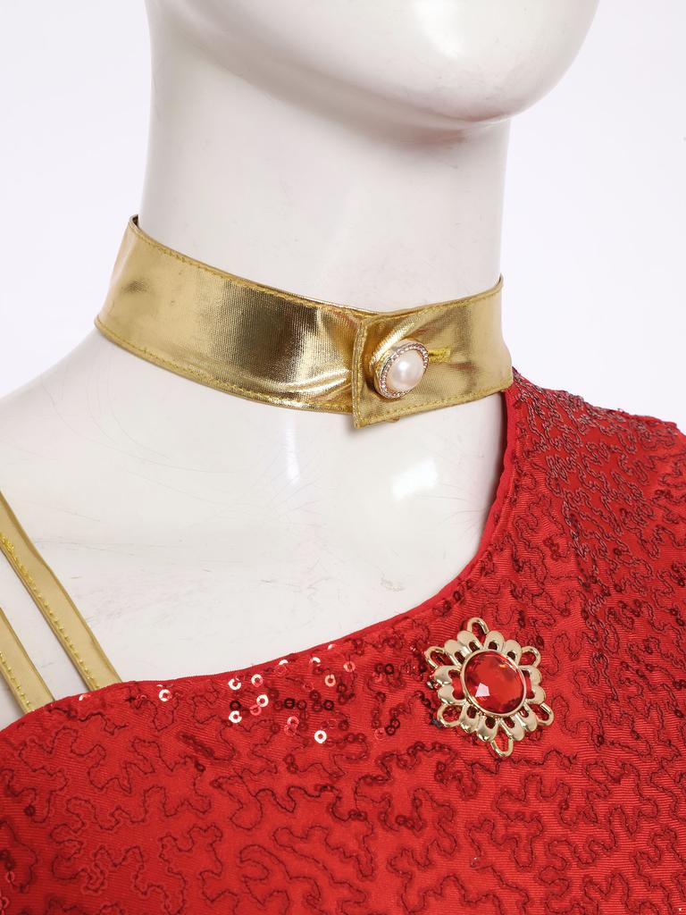 Блестящий Тюлевый Костюм для Танца Живота для Женщин Арабский Стиль Принцессы Декор Каменьями Комбинезон Хэллоуинская Вечеринка