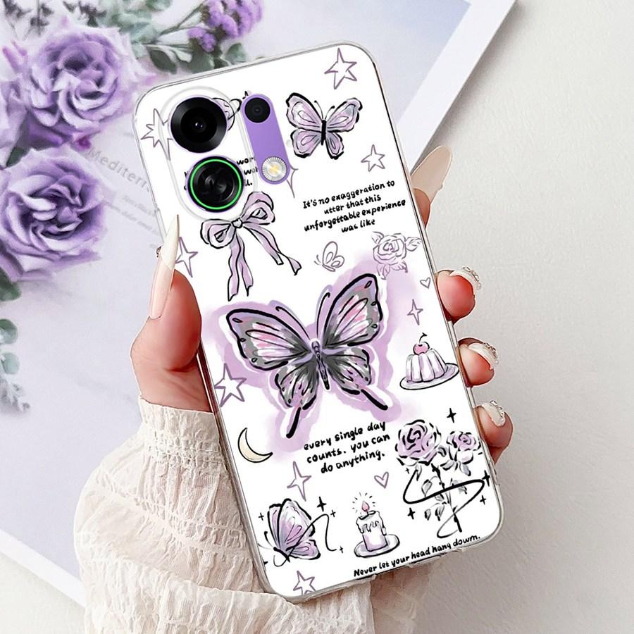 For Oppo K13 Turbo Pro Case Cartoon Butterfly Shockproof Soft Silicone TPU Back Cover for OPPOK13 K13turbo Pro PLM110 Funda