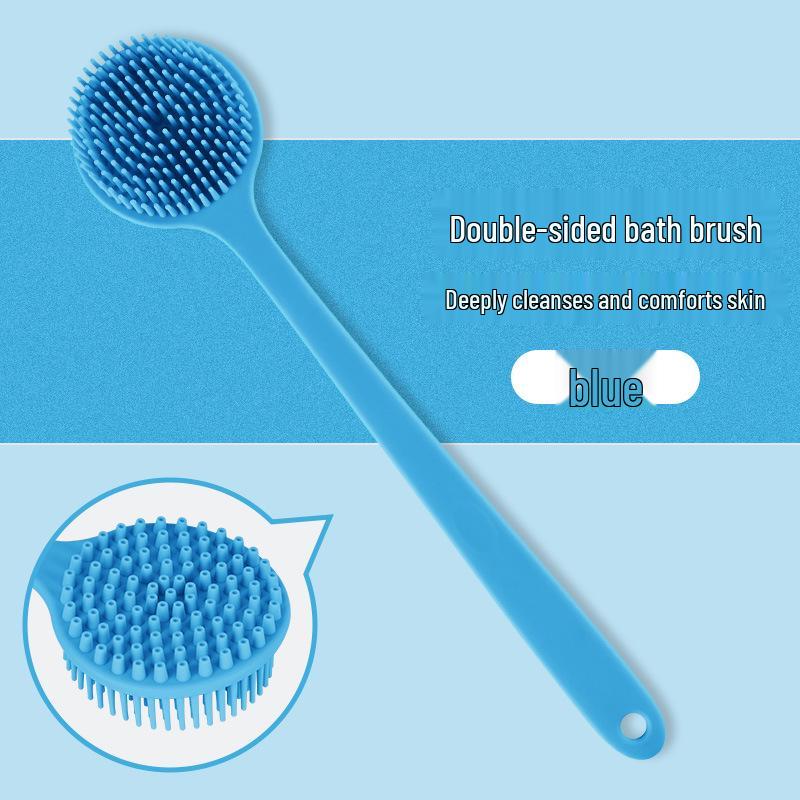 Silicone Long Handle Bath Brush & Double-Sided Back Scrubber