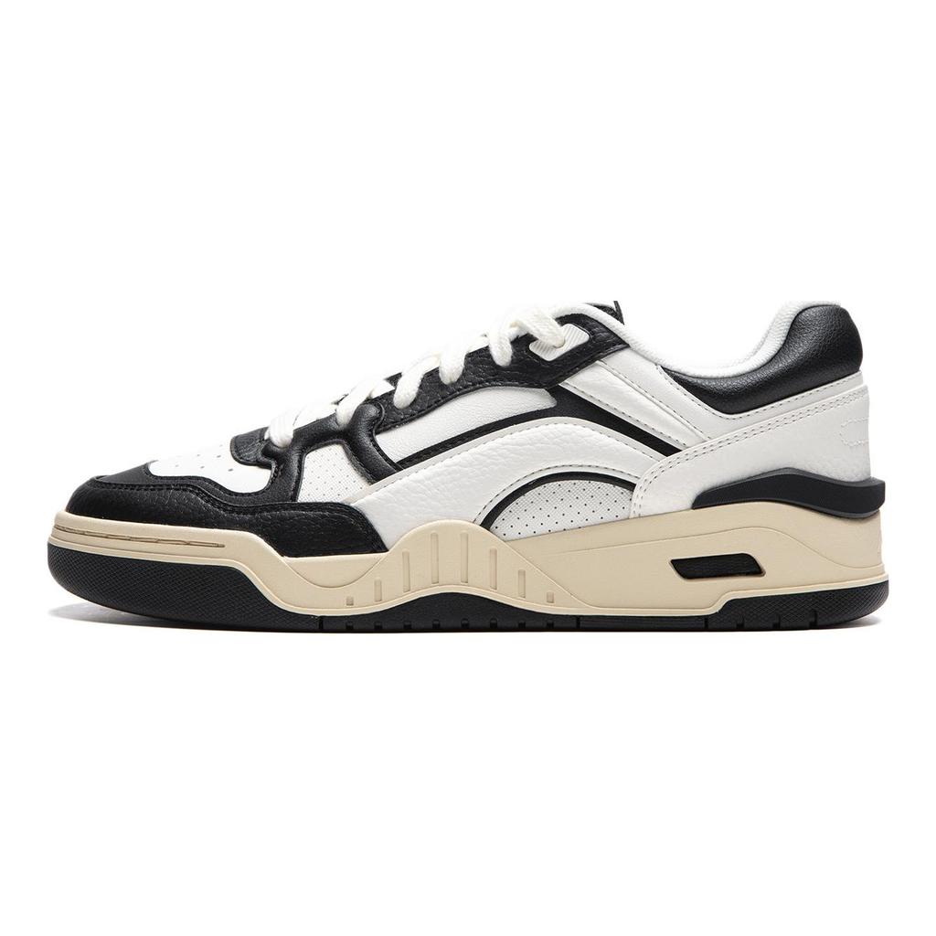 Li Ning Moon White 2.0 Нескользящие, износостойкие, дышащие низкие кеды для скейтбординга Мужские Белый Черный AGCU275-3