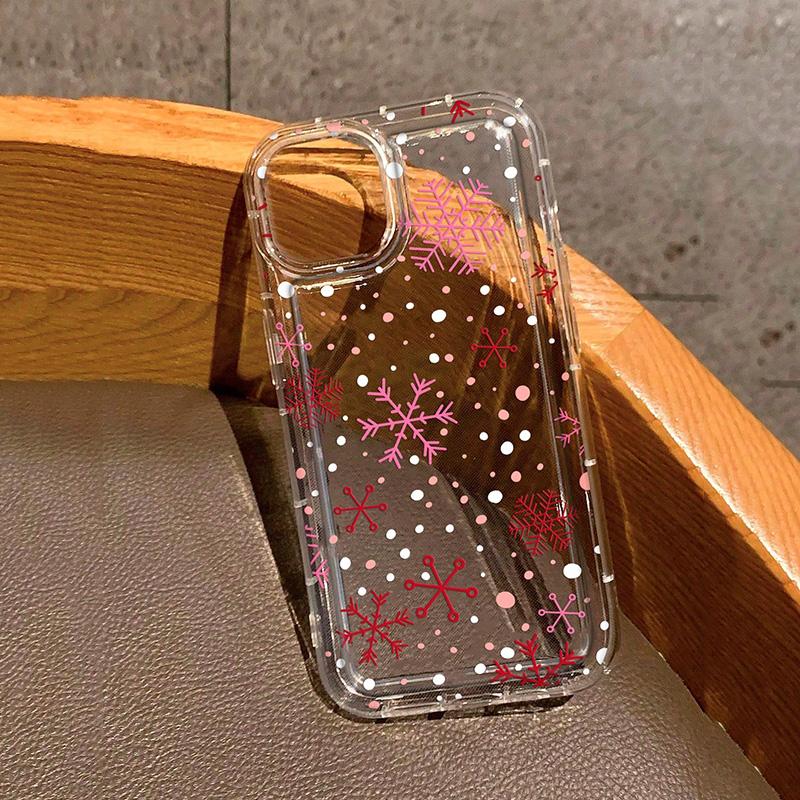 Christmas Pattern Print Clear Case For iPhone 17 Pro Max 16 15 14 13 12 11 17 Air Cover