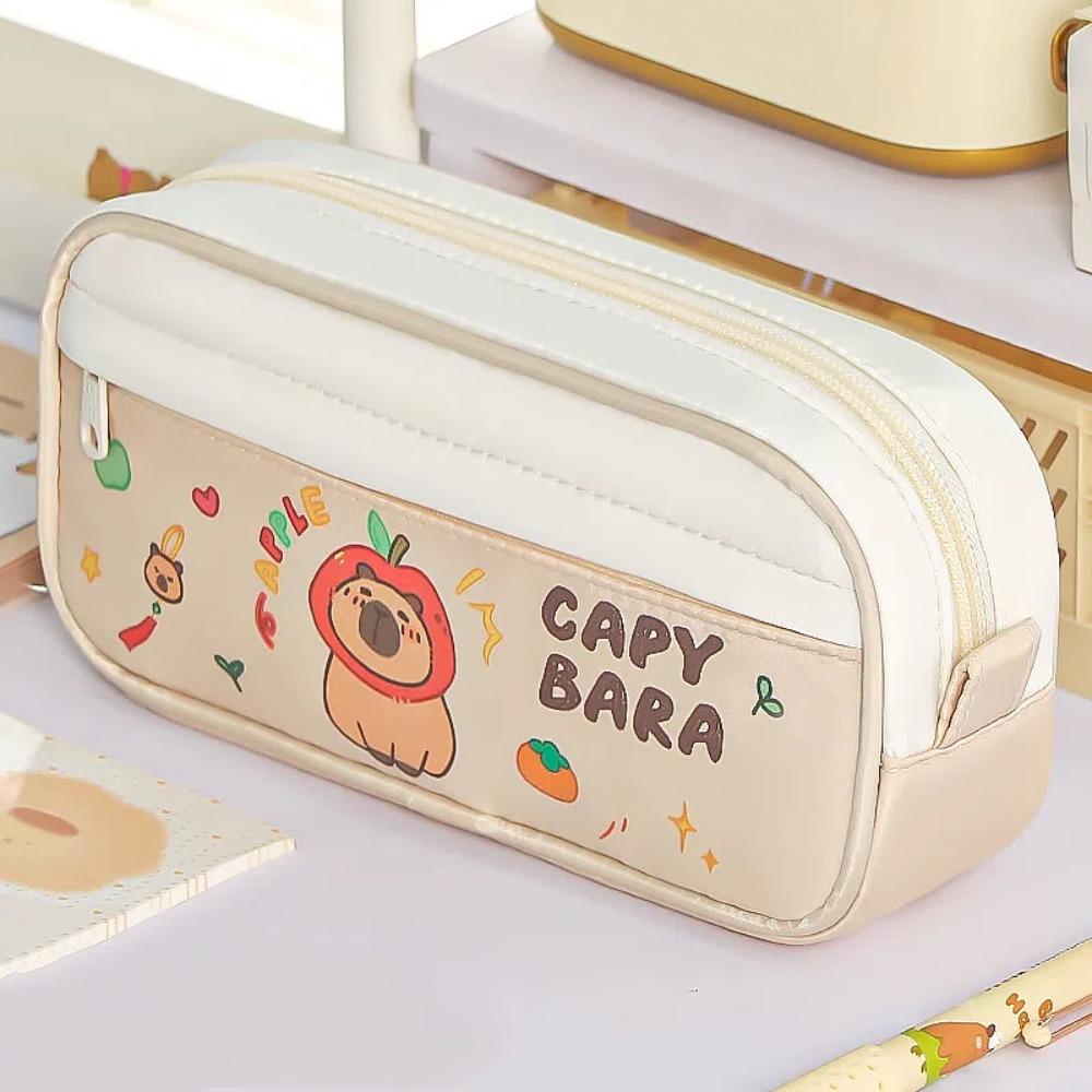 Large Capacity Large Capybara Pen Bag Pencil Case Cartoon Pencil Bag Office