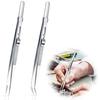 2-Piece Stainless Steel Tweezers with Lock and Adjustable Anti-Slip Surface for Jewelry Making, Model Making, Crafts, Watches, and Electronics, Precis
