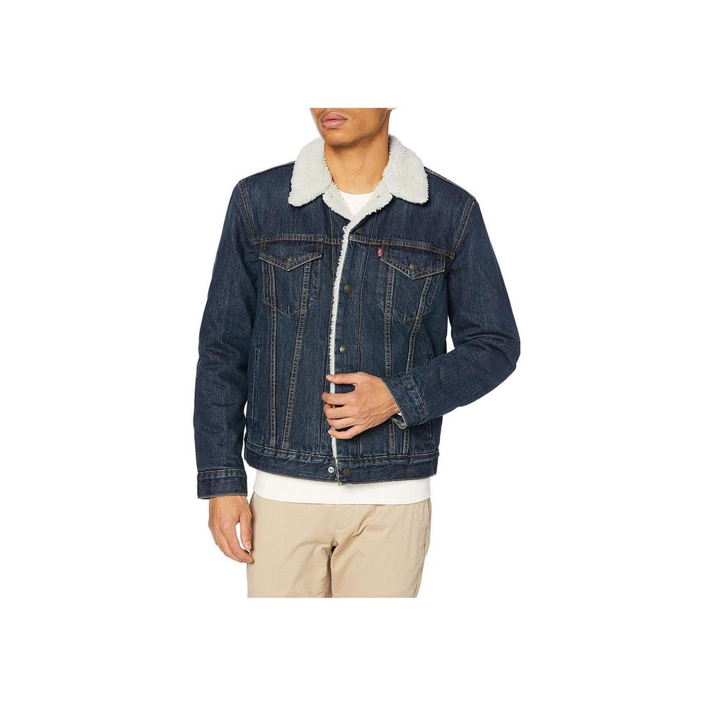 Levis Vintage Single-Breasted Collar Denim Jacket Men Jackets Black 16365-0115