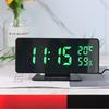 LED Mirror Desktop Alarm Clock Calendar Temperature and Humidity Table Clock Simple Electronic Digital Clock Plug In Clock