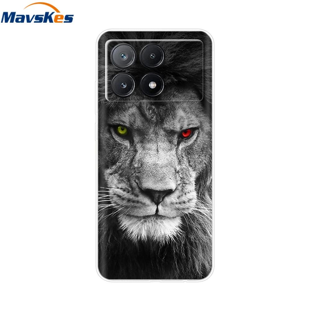 Чехол для Xiaomi Poco X6 Pro Мягкий окрашенный ТПУ чехол для телефона Для Xiomi Poco X6 PocoX6 Pro 5G Силиконовый чехол Цветочный Fundas Защитный