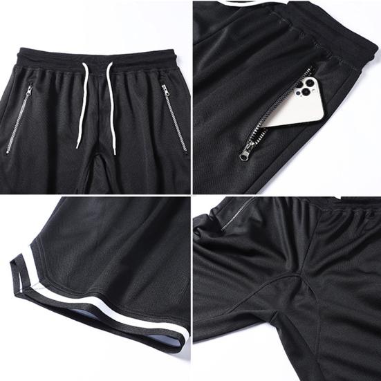 Men Sport Shorts Elastic Waist Adjustable Drawstring Quick-Drying Gym Shorts with Pockets Loose Fit Running Shorts