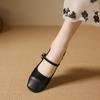 New Woman Sweet Square Toe Low Heels Lolita Shoes Female Cute Classical Ballet Flats Lady Leather Buckle Stap Mary Janes Shoes