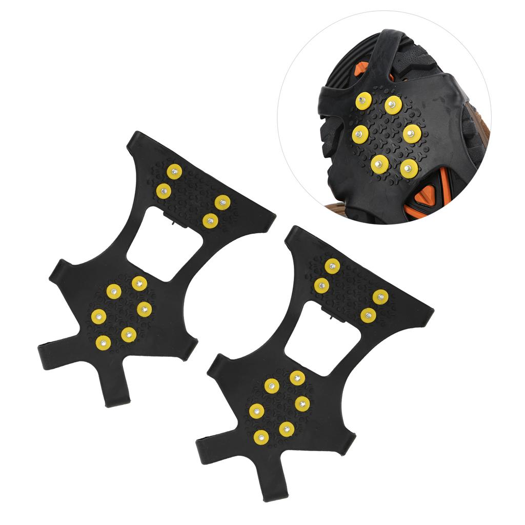 10 Studs AntiSkid Snow Ice Climbing Shoe Spikes Ice Grips Cleats Crampons Shoes Cover(Crampon Non