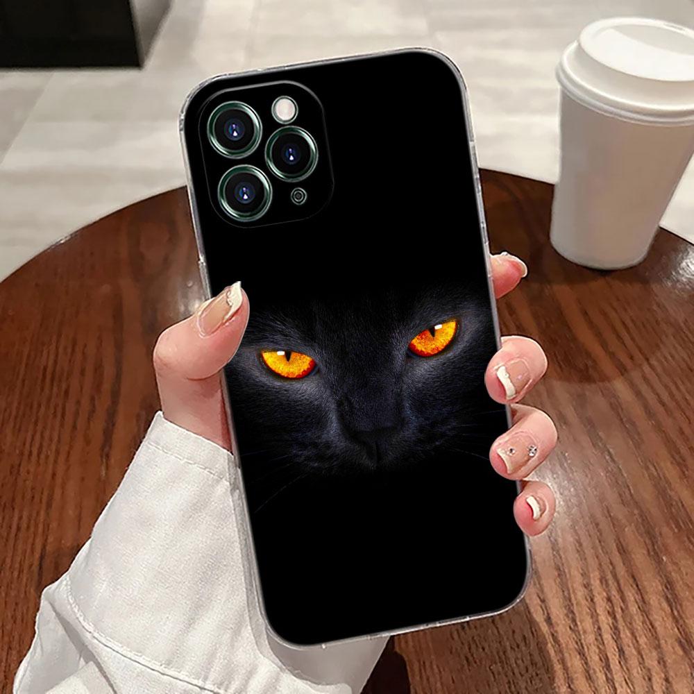 Милый кот Привет Чехол Для Apple iPhone 17 16 15 14 13 12 11 Pro Max 16 Plus 16E 17Air 17Pro Чехол для телефона Силиконовый Funda Черные коты