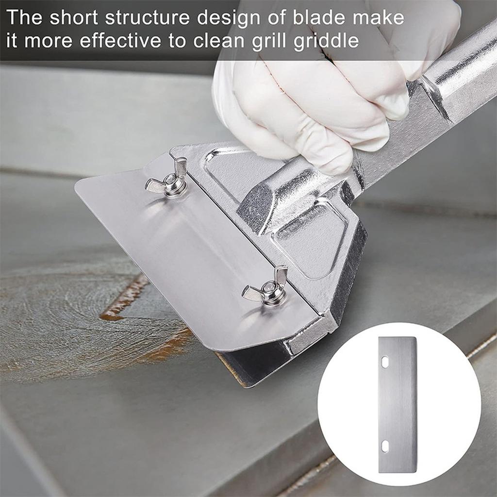 Набор из 4 шт. Сменные лезвия для гриля Нержавеющая сталь Скребок для гриля Прочный инструмент для чистки уличного гриля