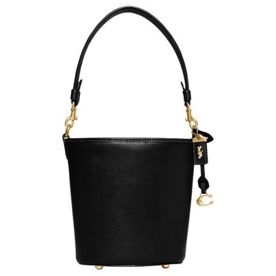 DAKOTA 15 Solid Color Logo Logo Hardware Buckle Snap Cowhide Bucket Bag Hand-held Shoulder Crossbody Bag Mini Women's Black
