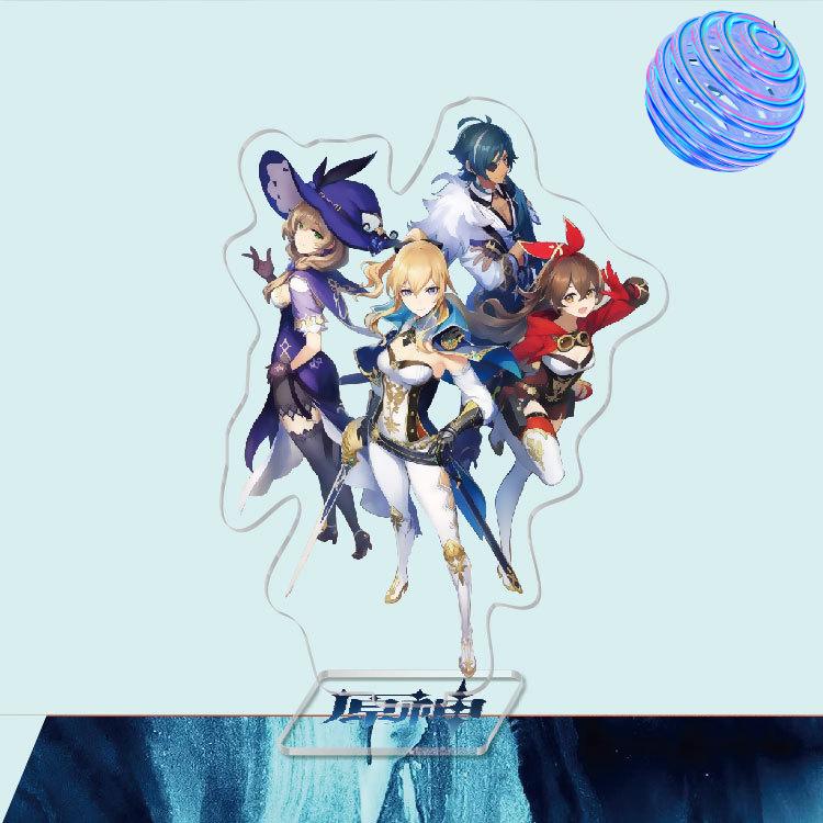 Anime Game Genshin Impact Peripheral Acrylic Cosplay Character Hero Theme Stand Acrylic Figure Stand Model Plate Desk Decor Ornament Gift