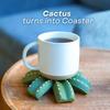 Cactus Coaster Set 3D Printed Cactus Coaster with Flowerpot Holder Funny Desktop Coaster for Plant Lovers Gift Home Office Bar Decoration