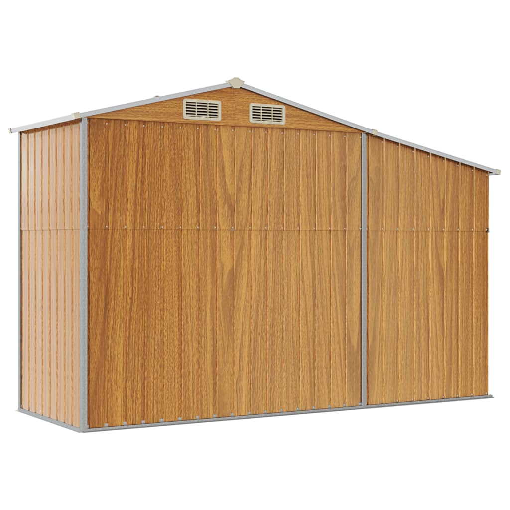 Garden Shed Brown 277 x 93 x 179 cm Galvanized Steel