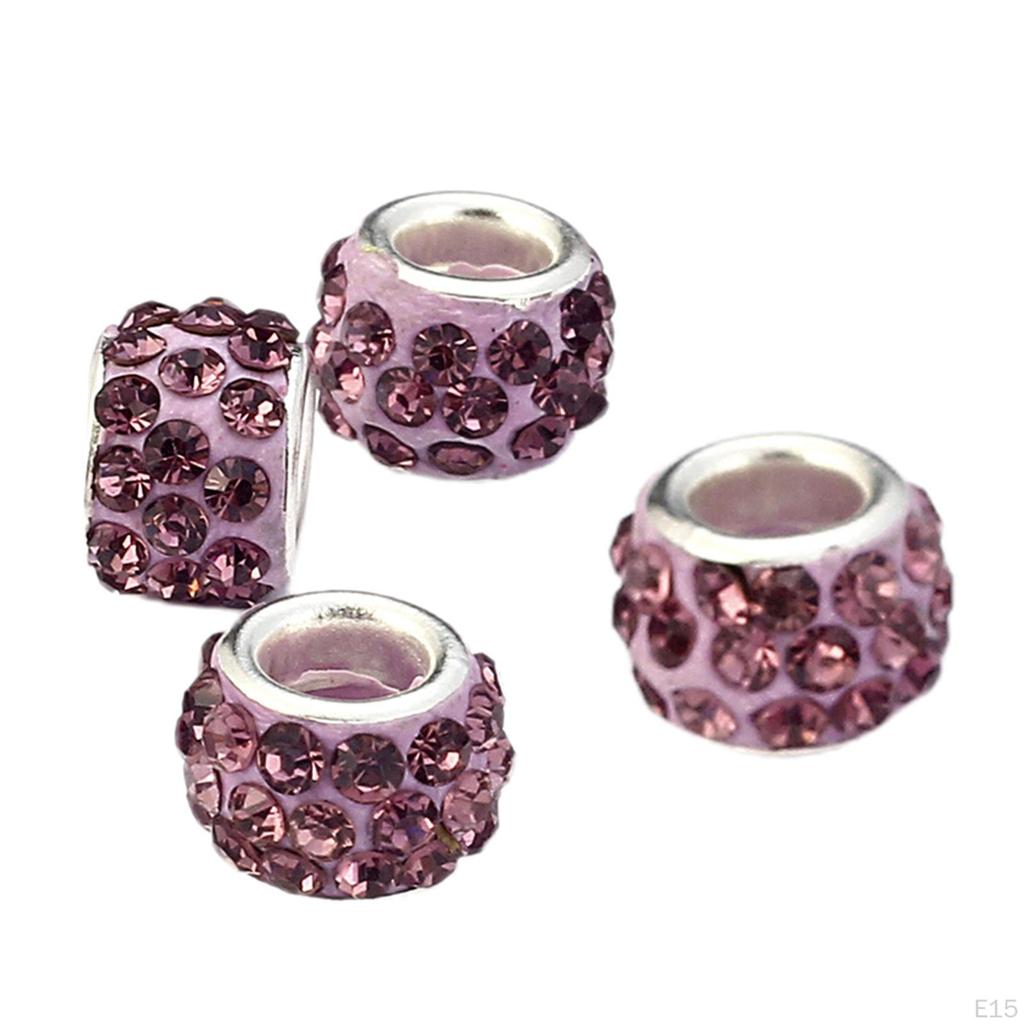 Сплавные Европейские Стразы Бусины 8x10 мм Большое Отверстие Распорки Свободные Для DIY Изготовления Украшений