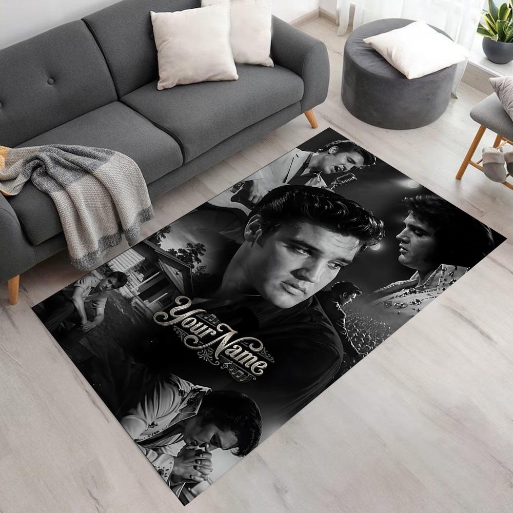 Elvis Presley Customize Your Name Floor Rug Office Rug Perfect for Study room Dining Room Hallway Playrooms Anti-slip Rug Anime Office Decor