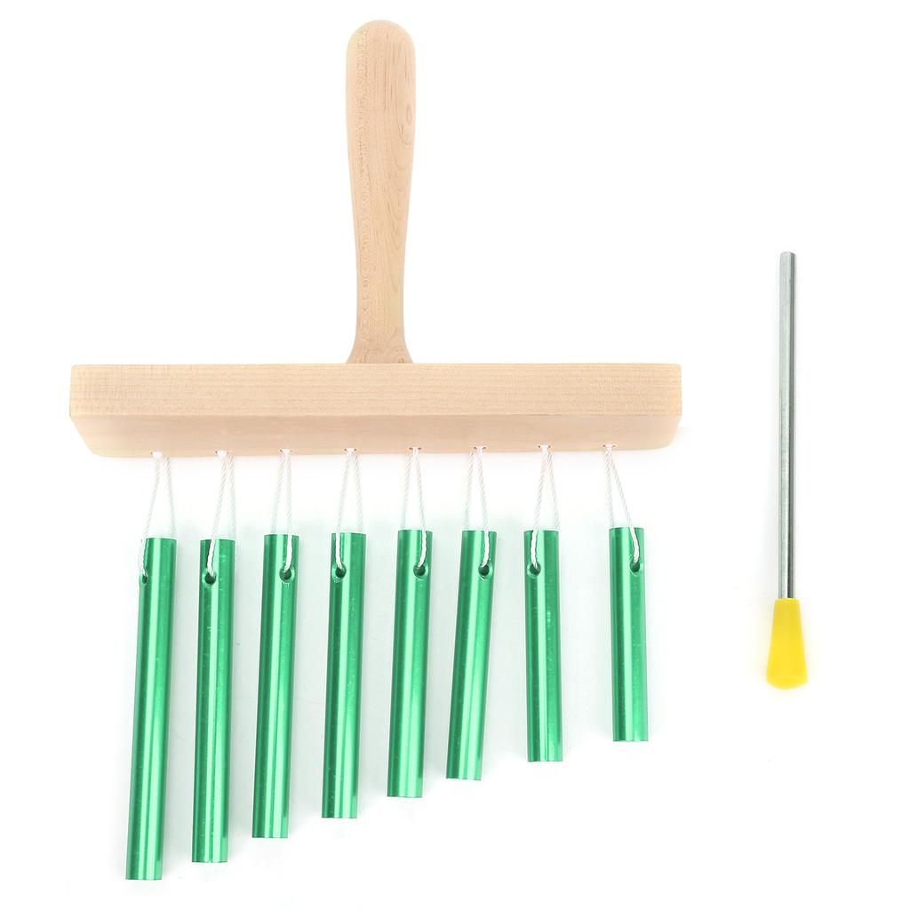8Tone Chimes SingleRow Tube Children S Percussion Instruments Orff Preschool Toys with Hammer(Green )