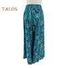 Women Summer Casual Pants Wide Leg Elastic High Waist Long Pants Retro Printing Culottes Loose Fit Flowy Trousers Streetwear