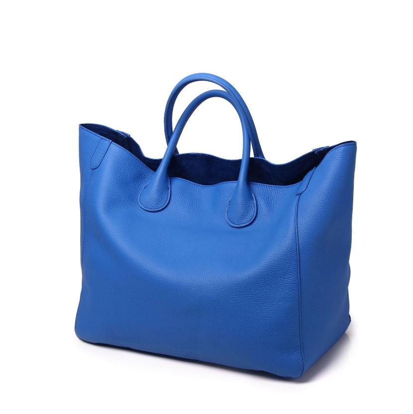 Cute Bag Lucky Bag Open Real Leather Bag Hand-held Women's Bag Simple And Personalized Tote Leather Bag Large Capacity