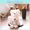 Cute Bear Cartoon With Cherry Scarf And Skirt Plush Toy Keychain Pendant