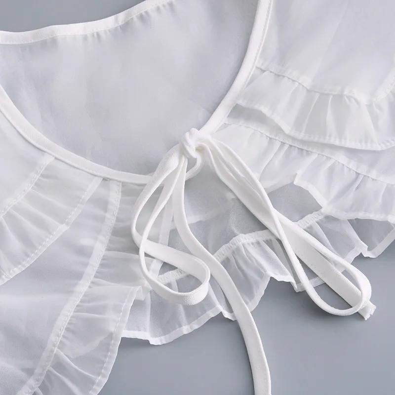 White Black Detachable Collar Shawl Dress Blouse Fake Collar Shoulder Wraps Accessories Female Sweater False Collars Small Cape