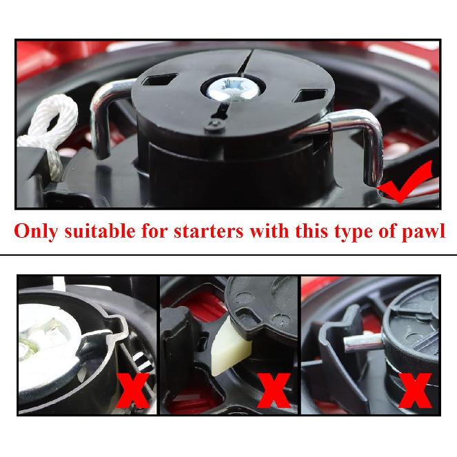 GX160 Pull Start Compatible with Honda GX120 GX200 5.5HP 6.5HP Engine 28400-Z4M-306ZB 27400-Z1T-702 Recoil Starter Assembly Curved Steel Rod Pawls