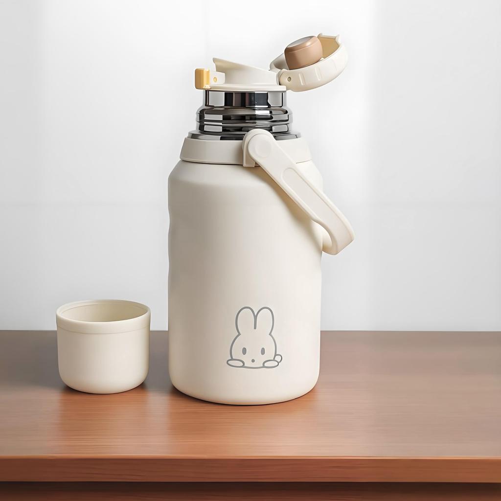 MYEEDA 1 Liter Water Bottle, Made of Medical-Grade 316 Stainless Steel, Insulated and Insulated, Large Capacity, with Shoulder Strap and Handle,