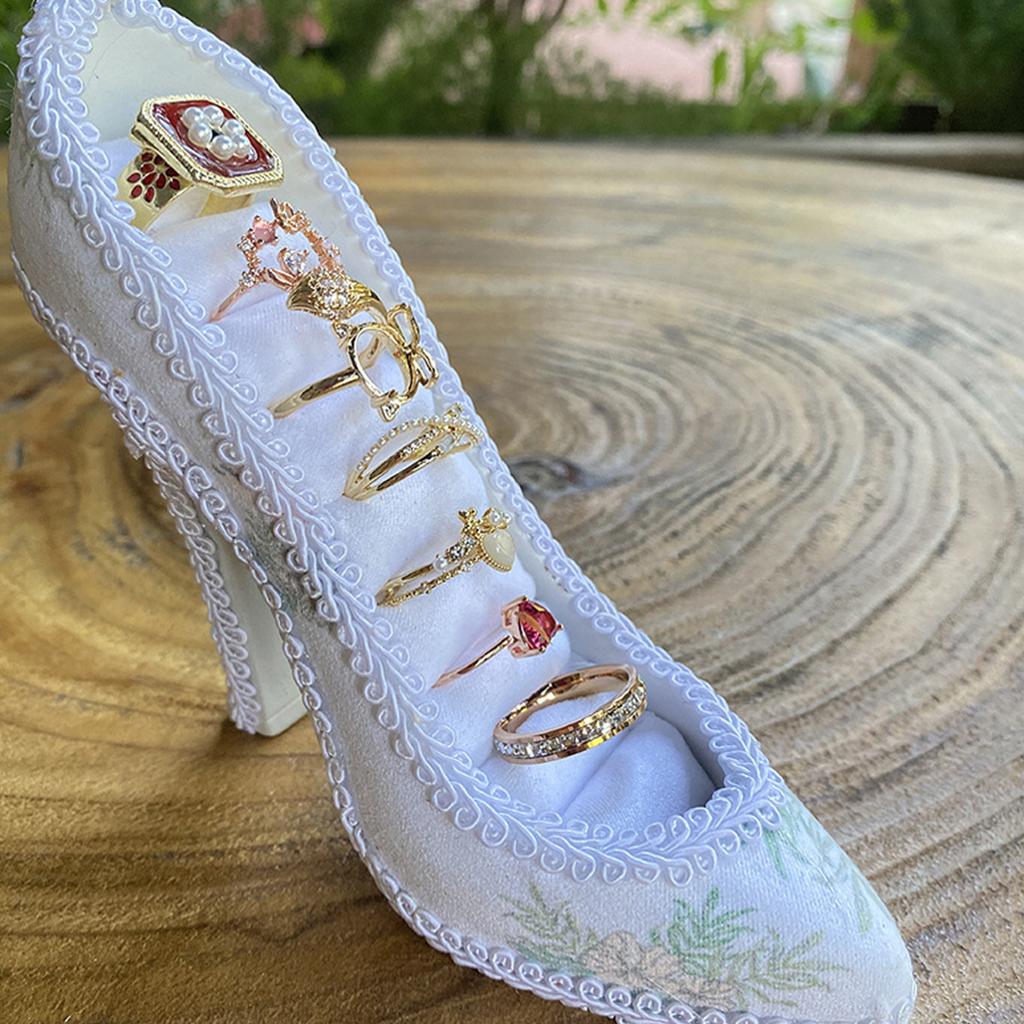 Подставка для украшений с искусственным жемчугом, туфли на высоком каблуке, серьги, ожерелья, кольца, витрина, держатель модных аксессуаров