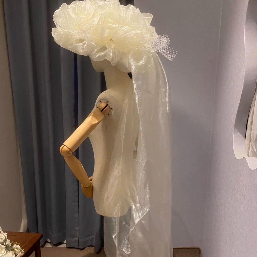 French Style Bridal Hats Plus Size Wedding Headwear Romantic Bride Headdress Hair Accessories