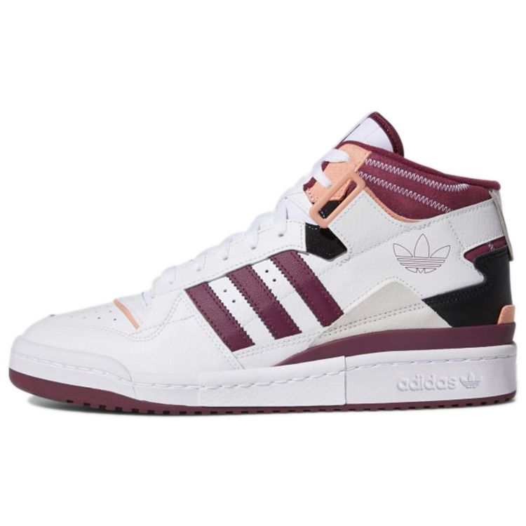 Adidas Forum Exhibit Mid White Victory Crimson Unisex Sneakers Cloud-White Ambient-Blush H01920