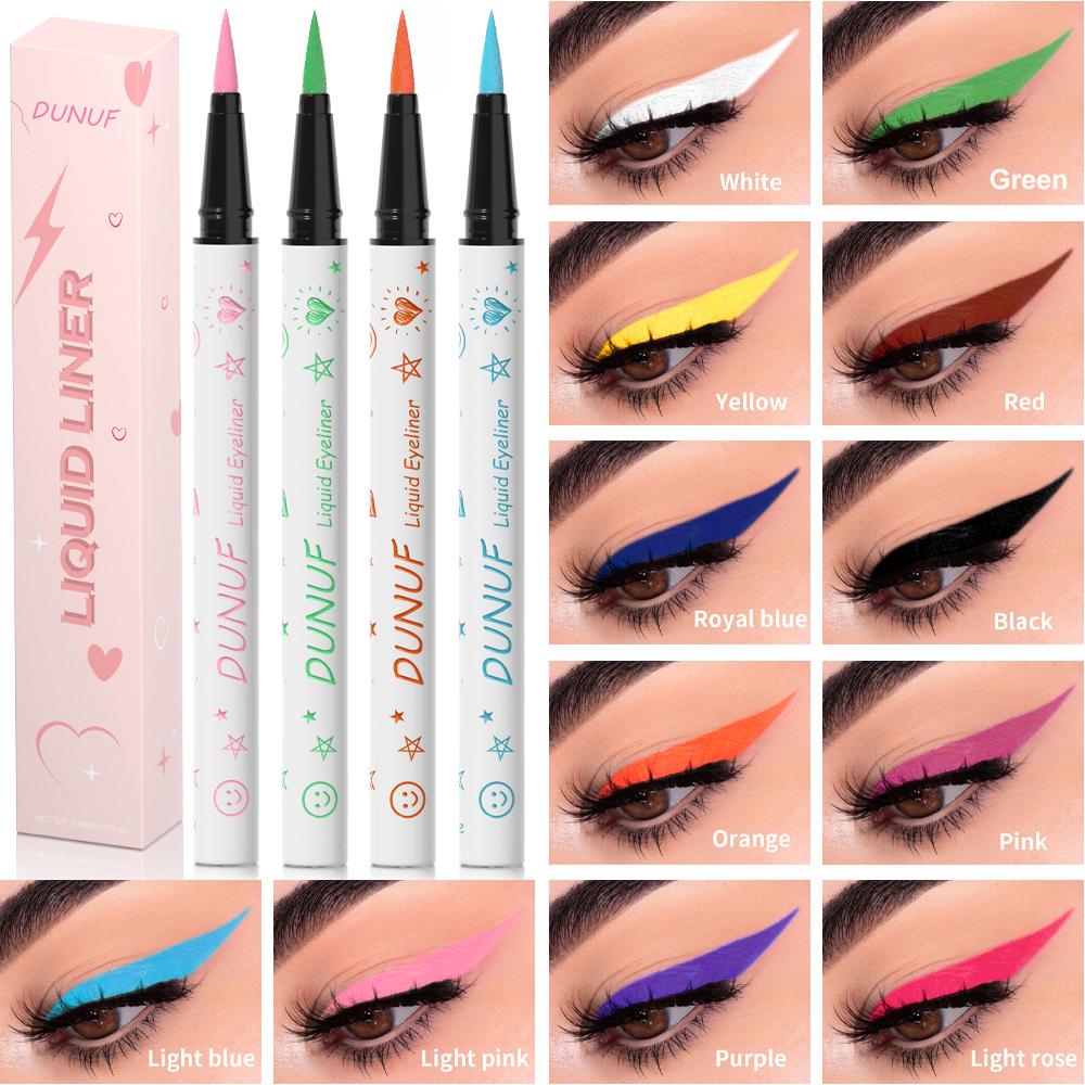 DUNUF 1 Pcs Long Lasting Eyeliner Ultra-fine Smooth Quick Dry Liquid Eyeliner Waterproof, Sweat-resistant and Beginner Friendly