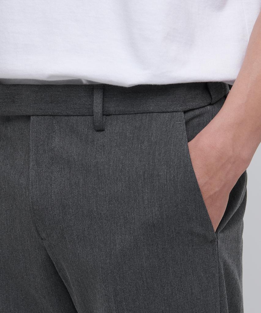 MUSINSA STANDARD Tapered Hidden Elastic Waist Length Slacks [Medium Gray]