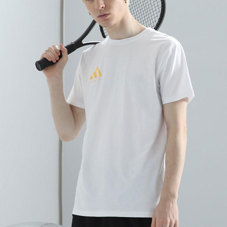 Adidas SS24 Удобная дышащая легкая спортивная футболка для бега с коротким рукавом и круглым вырезом, унисекс, топы белого цвета ADICLTS24CTK-WG