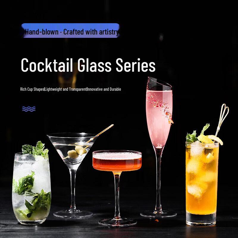 Creative Bubble Glass Champagne Coupe and Cocktail Glass Set