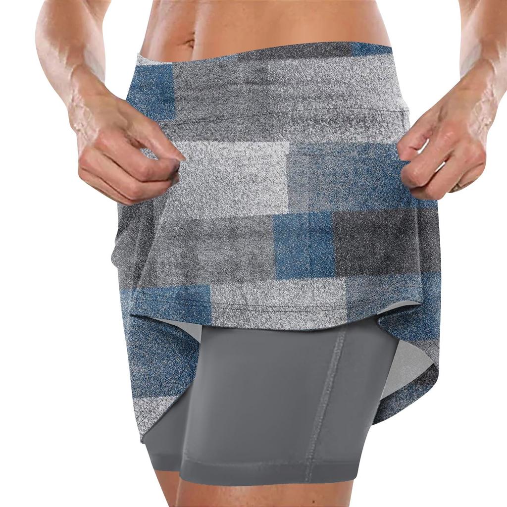 Женские эластичные брюки для йоги, спортивные шорты с принтом, легкая юбка с высокой талией