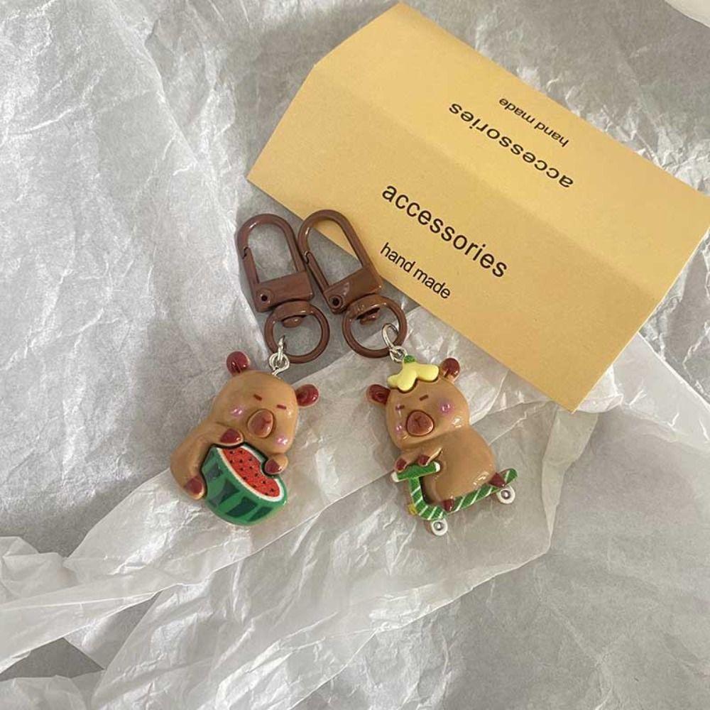 Kawaii Capybara Keychain Cartoon Pendant Cute DIY Accessories