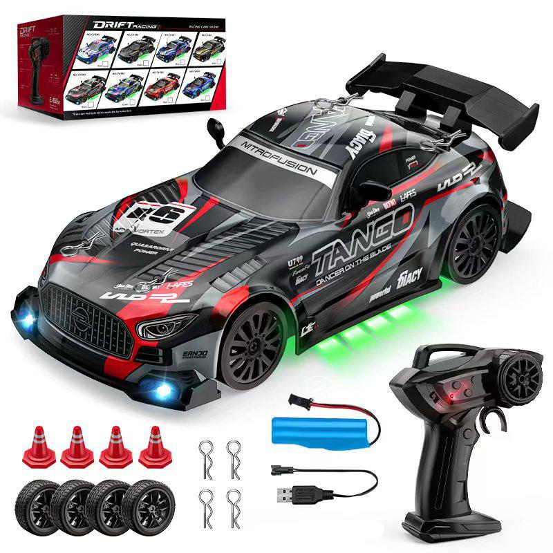4WD RC Дрифт Машина 2.4G Пульт Дистанционного Управления Высокоскоростной Гоночный Автомобиль Светодиодная Подсветка 4x4 Спортивный Авто Модель Игрушки Для Детей Мальчиков Подарок