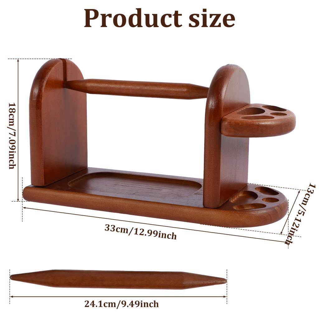 Деревянный держатель пряжи, инструменты для прядения и вязания, держатель пряжи для вязания крючком, вращающаяся магнитная катушка для ниток, моталка для шерстяных клубков, вращающаяся прялка
