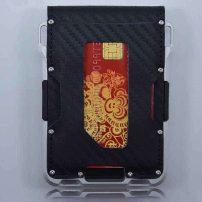 RFID Metal Antimagnetic Aluminum Alloy Card Package Multifunctional Men's Leather Credit Card Business Card Case Wallet