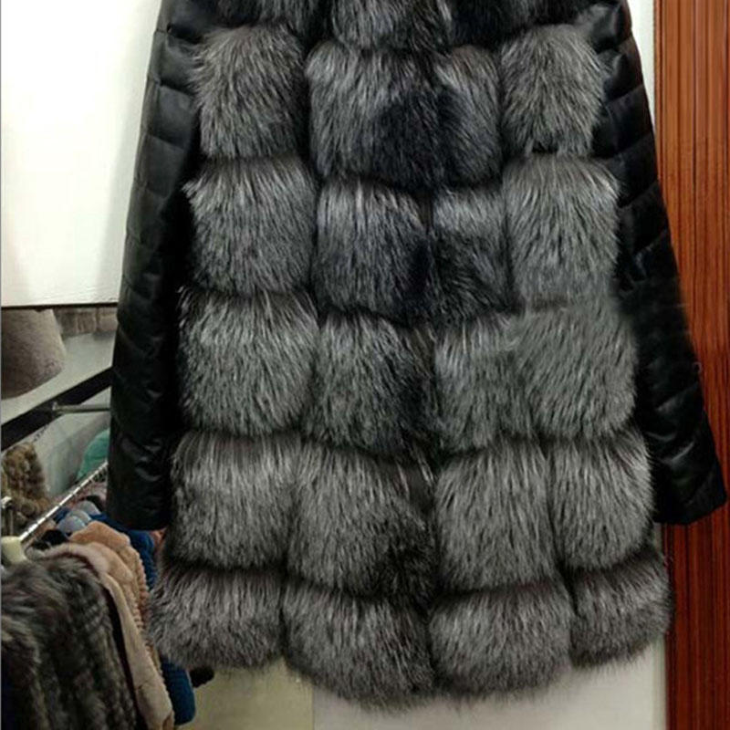 2022 Fashion Winter Women Imitation Fox Fur Coat PU Leather Long Sleeve Jacket Keep Warm Outwear Lady