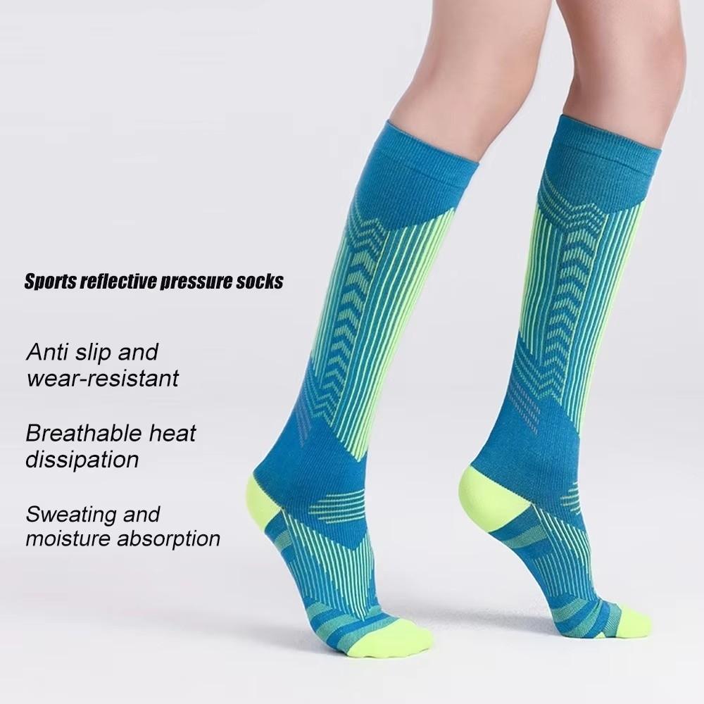 1Pair Breathable Sports Compression Socks Knee High Cycling Socks Fitness Long Leg Socks Cycling