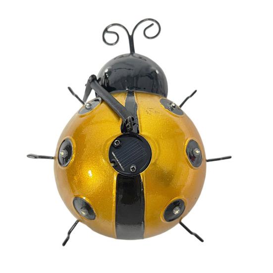 Садовая статуя божьей коровки, светильник на солнечной энергии, светодиодный декоративный светильник из кованого железа, ландшафтный светильник для двора