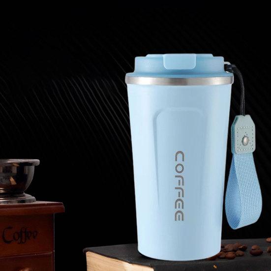510ML Travel Coffee Mug Spill Proof with Seal Lid Insulated Eco-friendly Easy One-handed Drinking Stainless Steel Cup